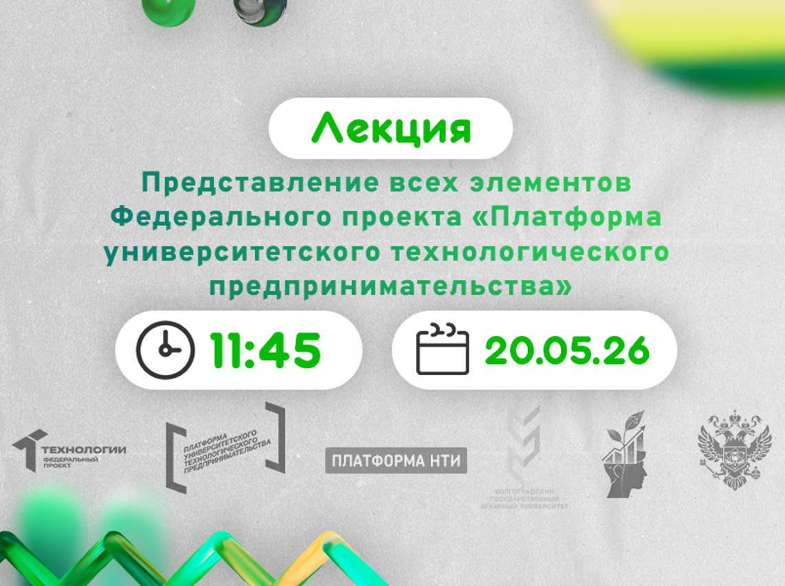 Представление всех элементов Федерального проекта «Платформа университетского технологического предпринимательства» #АП